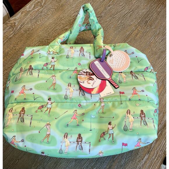 Betsy Johnson Golf Tennis Pickleball Travel Bag With Luggage Tags Green NWT
